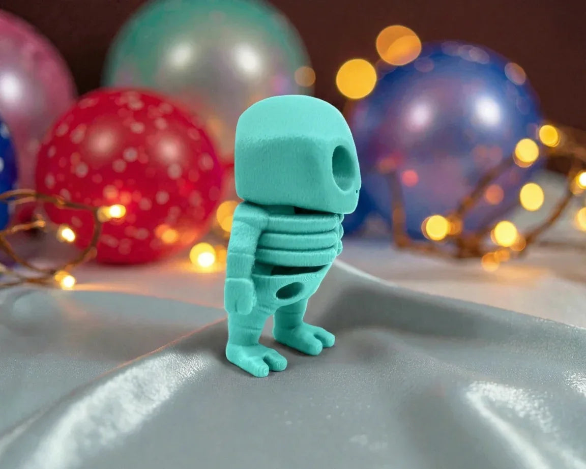 Tiny Alien Skeleton Silk Sapphire Forest - Side