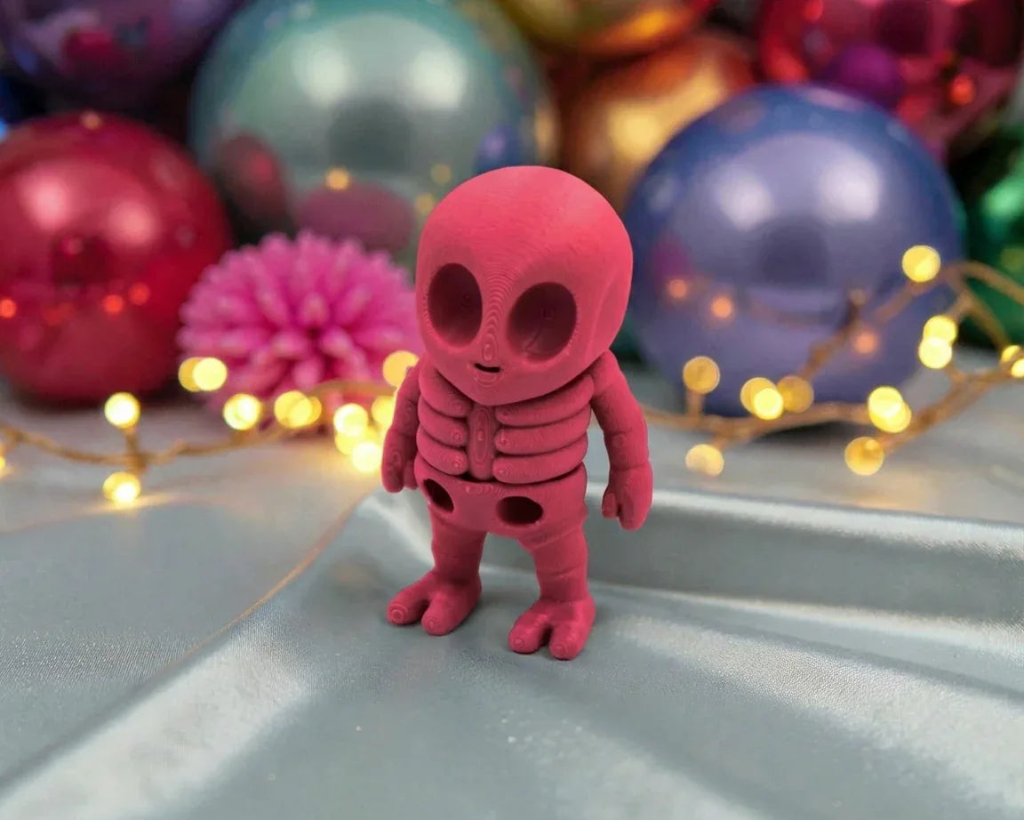 Tiny Alien Skeleton Silk Smokey Wine - Front