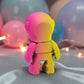 Tiny Astronaut Silk Pink Yellow - Back