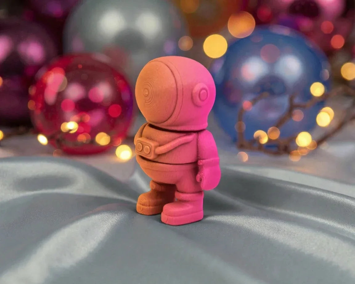 Tiny Astronaut Silk Pink Yellow - Side