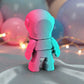 Tiny Astronaut Silk Teal Orange Red - Back