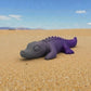 Tiny Crocodile Silk Midnight Purple - Front