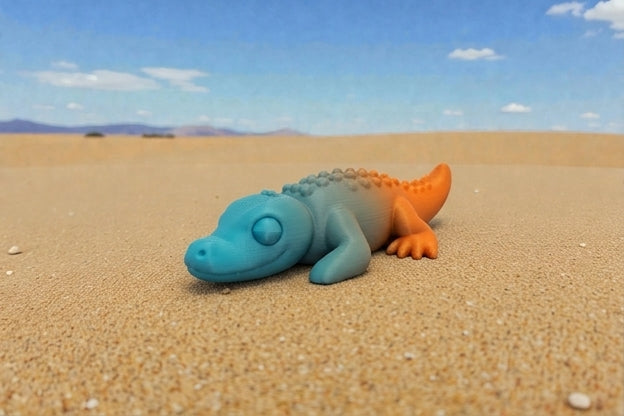 Tiny Crocodile Silk Tropical Sunset - Front