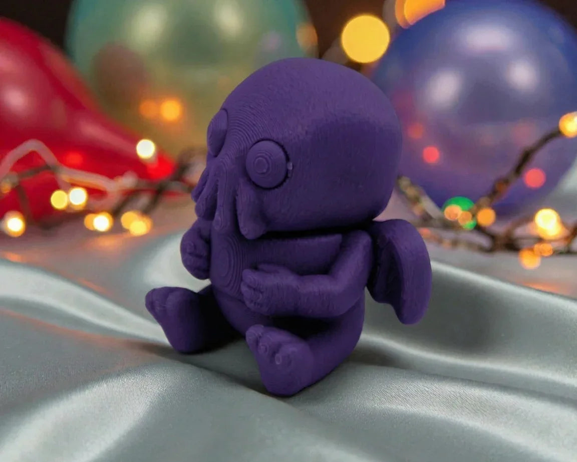 Tiny Cthulu Silk Midnight Purple - Side