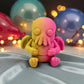 Tiny Cthulu Silk Pink Yellow - Front