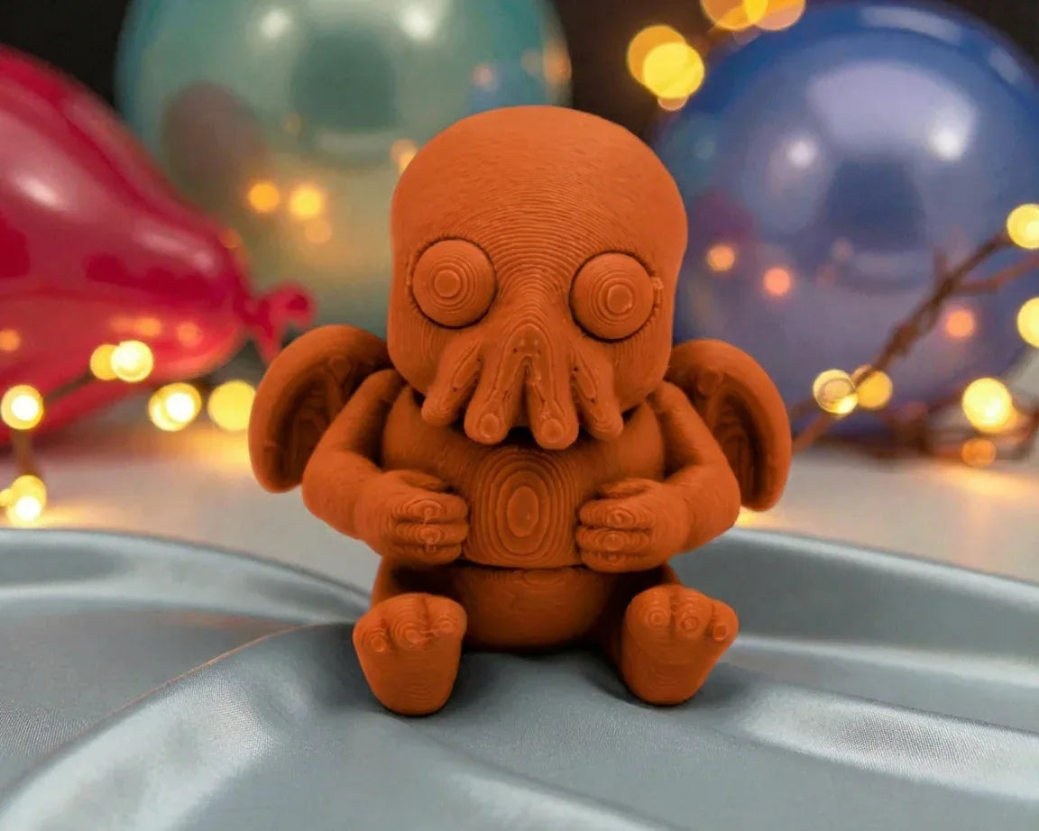 Tiny Cthulu Silk Red Copper - Front