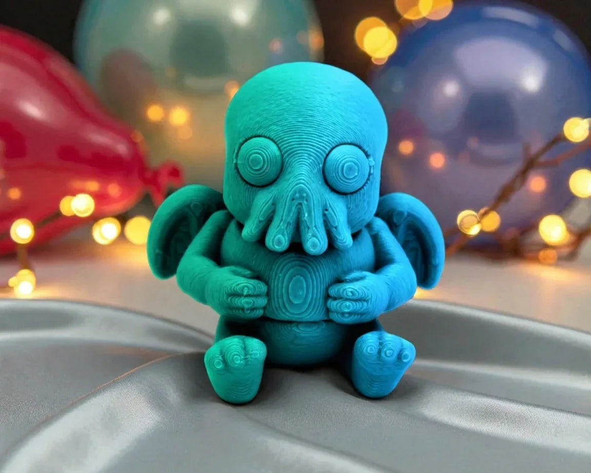 Tiny Cthulu Silk Sapphire Forest - Front