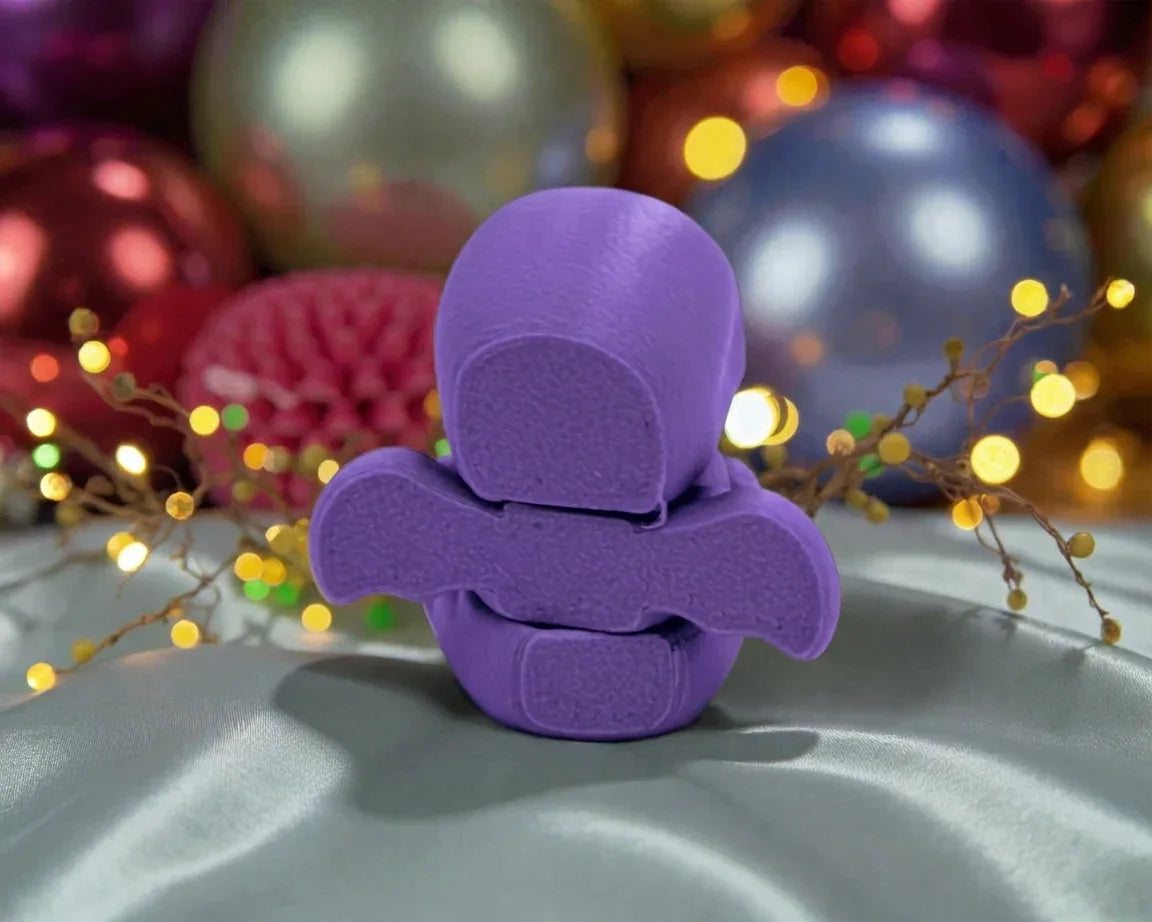 Tiny Cthulu Silk Starling Purple - Back