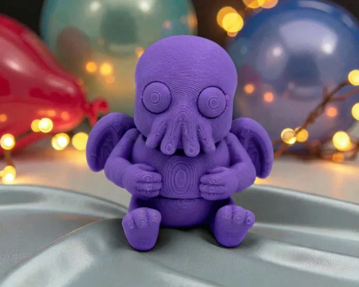 Tiny Cthulu Silk Starling Purple - Front