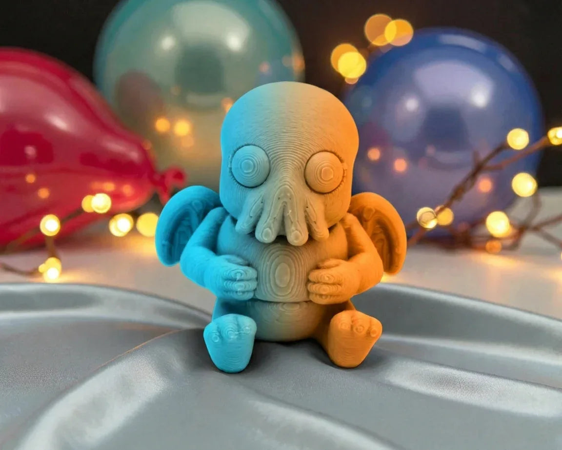 Tiny Cthulu Silk Tropical Sunset - Front