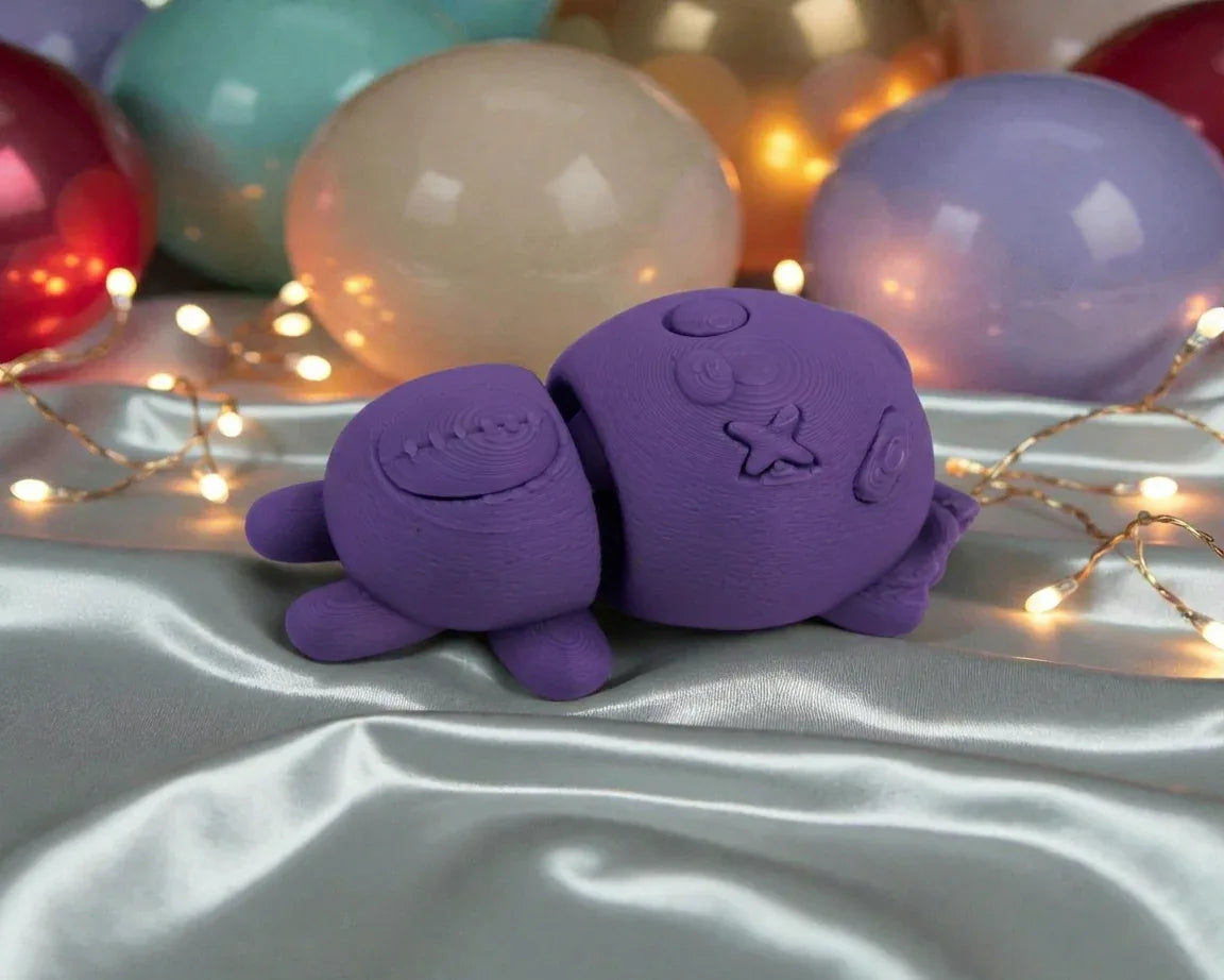 Tiny Halloween Bear Silk Midnight Purple - Side
