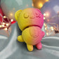 Tiny Halloween Bear Silk Pink Yellow - Front