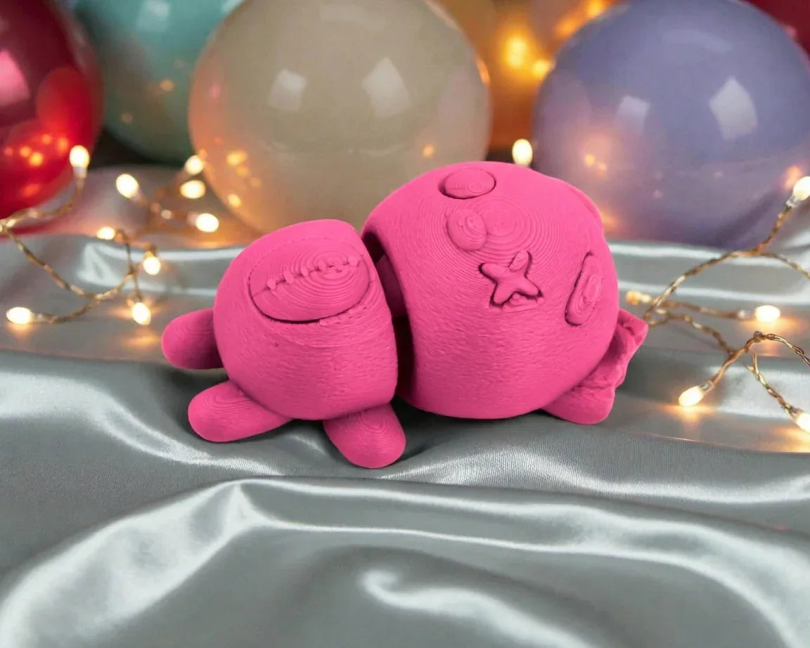 Tiny Halloween Bear Silk Pink Yellow - Side
