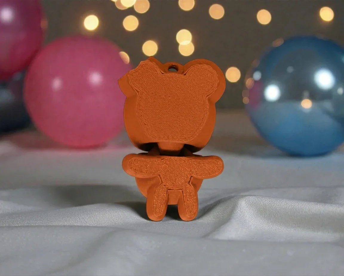Tiny Halloween Bear Silk Red Copper - Back