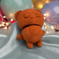 Tiny Halloween Bear Silk Red Copper - Front