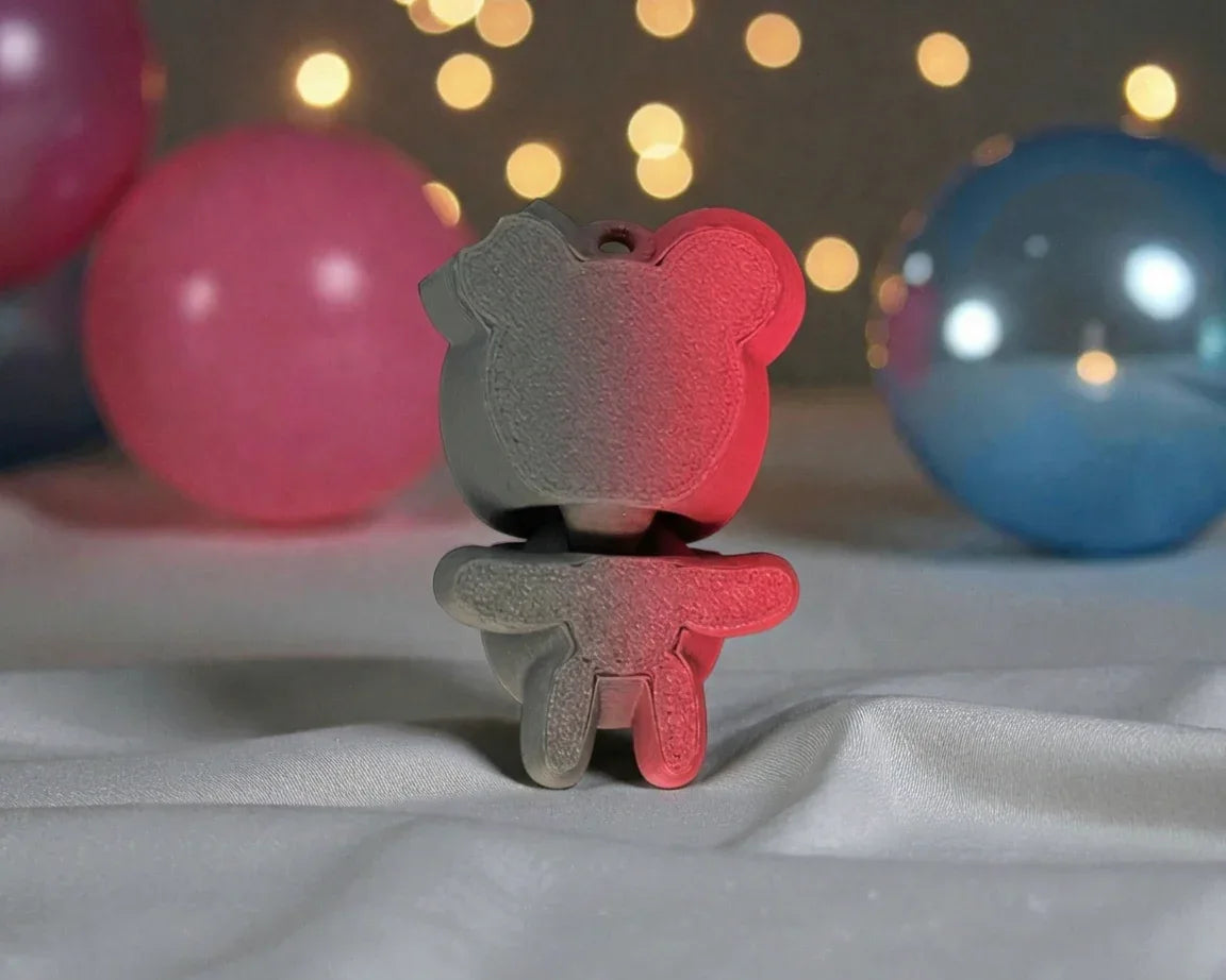 Tiny Halloween Bear Silk Smokey Wine - Back