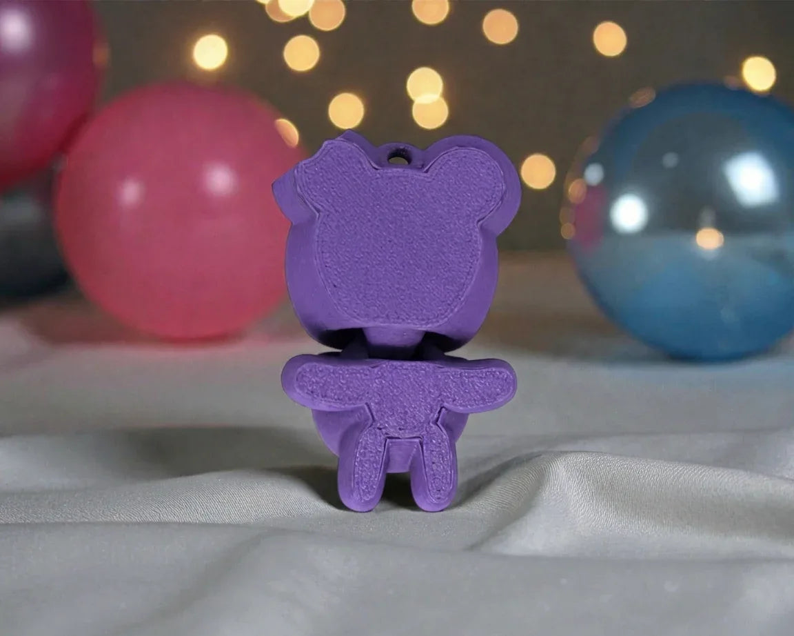Tiny Halloween Bear Silk Starling Purple - Back