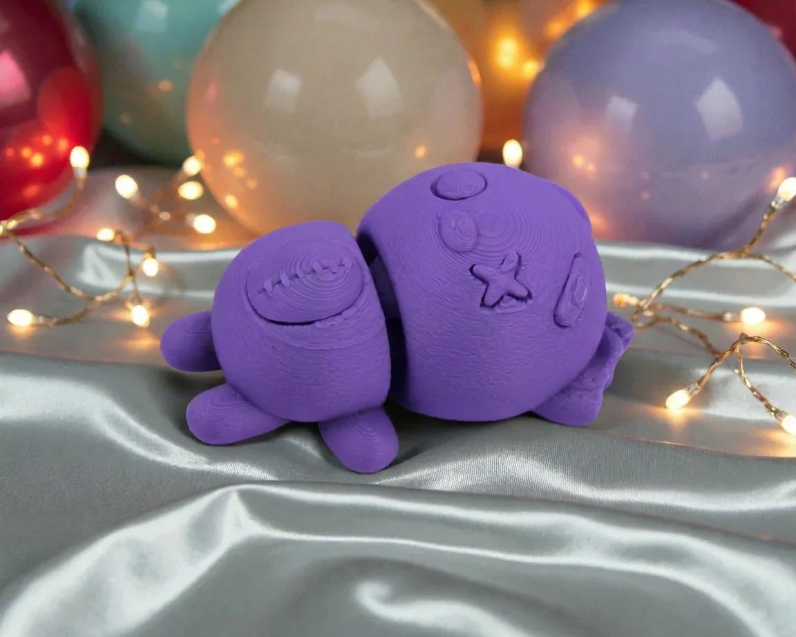 Tiny Halloween Bear Silk Starling Purple - Side