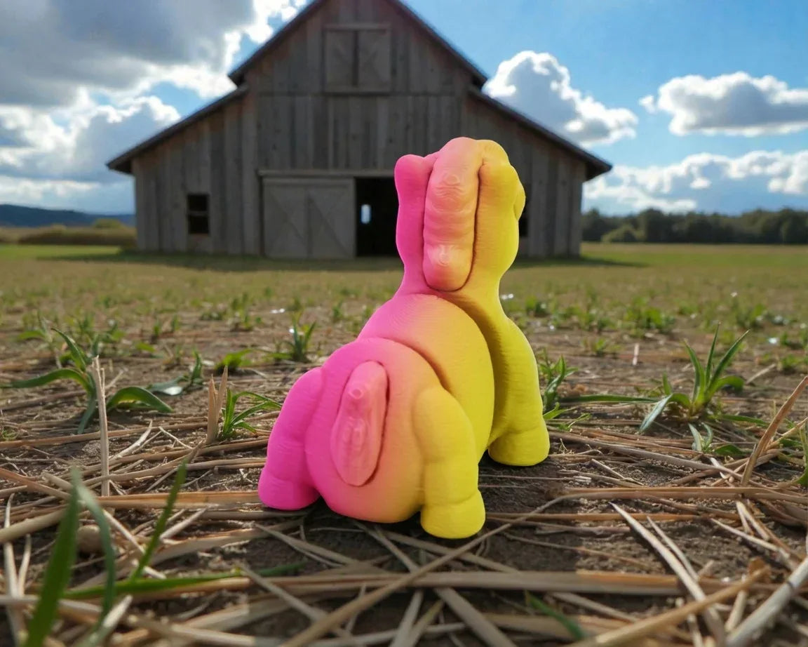 Tiny Horse Silk Pink Yellow - Back