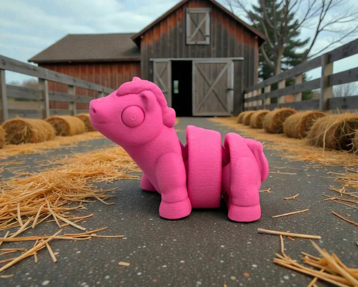 Tiny Horse Silk Pink Yellow - Side