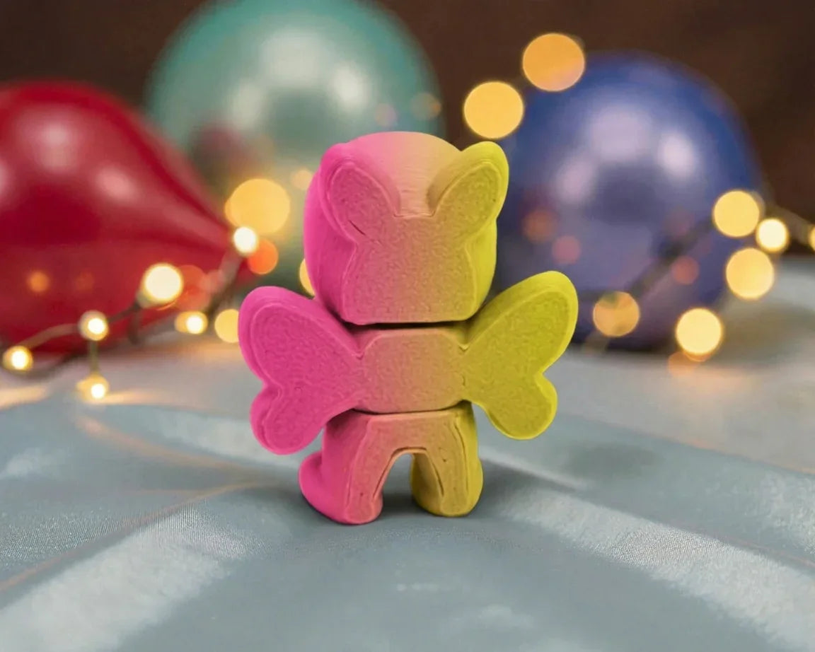 Tiny Mothman Silk Pink Yellow - Back