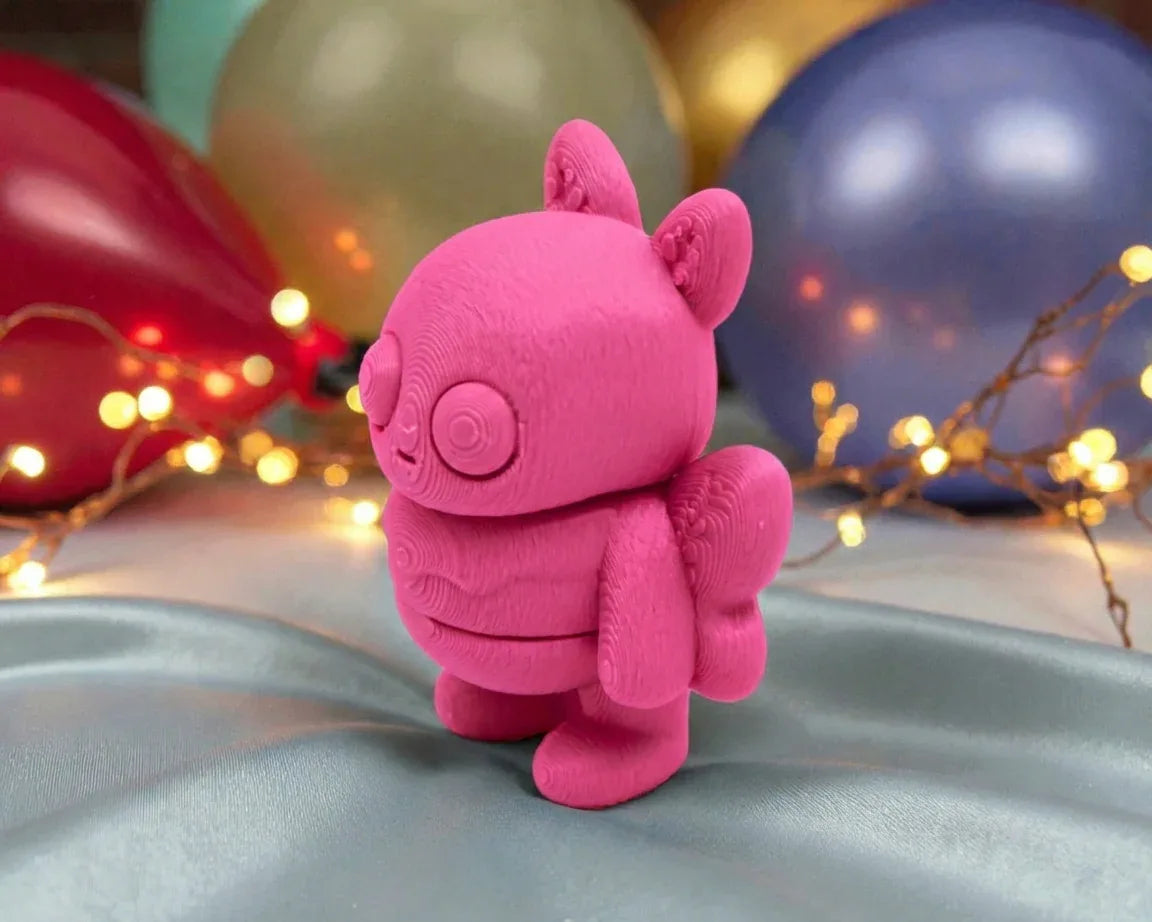 Tiny Mothman Silk Pink Yellow - Side