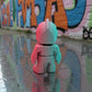 Tiny Robot Silk Teal Orange Red - Back