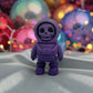 Tiny Skeleton Astronaut Silk Midnight Purple - Front