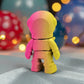 Tiny Skeleton Astronaut Silk Pink Yellow - Back
