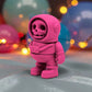 Tiny Skeleton Astronaut Silk Pink Yellow - Side
