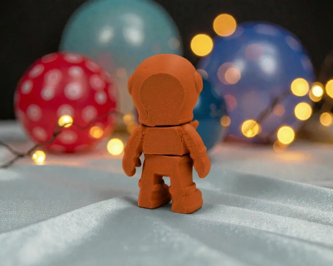 Tiny Skeleton Astronaut Silk Red Copper - Back