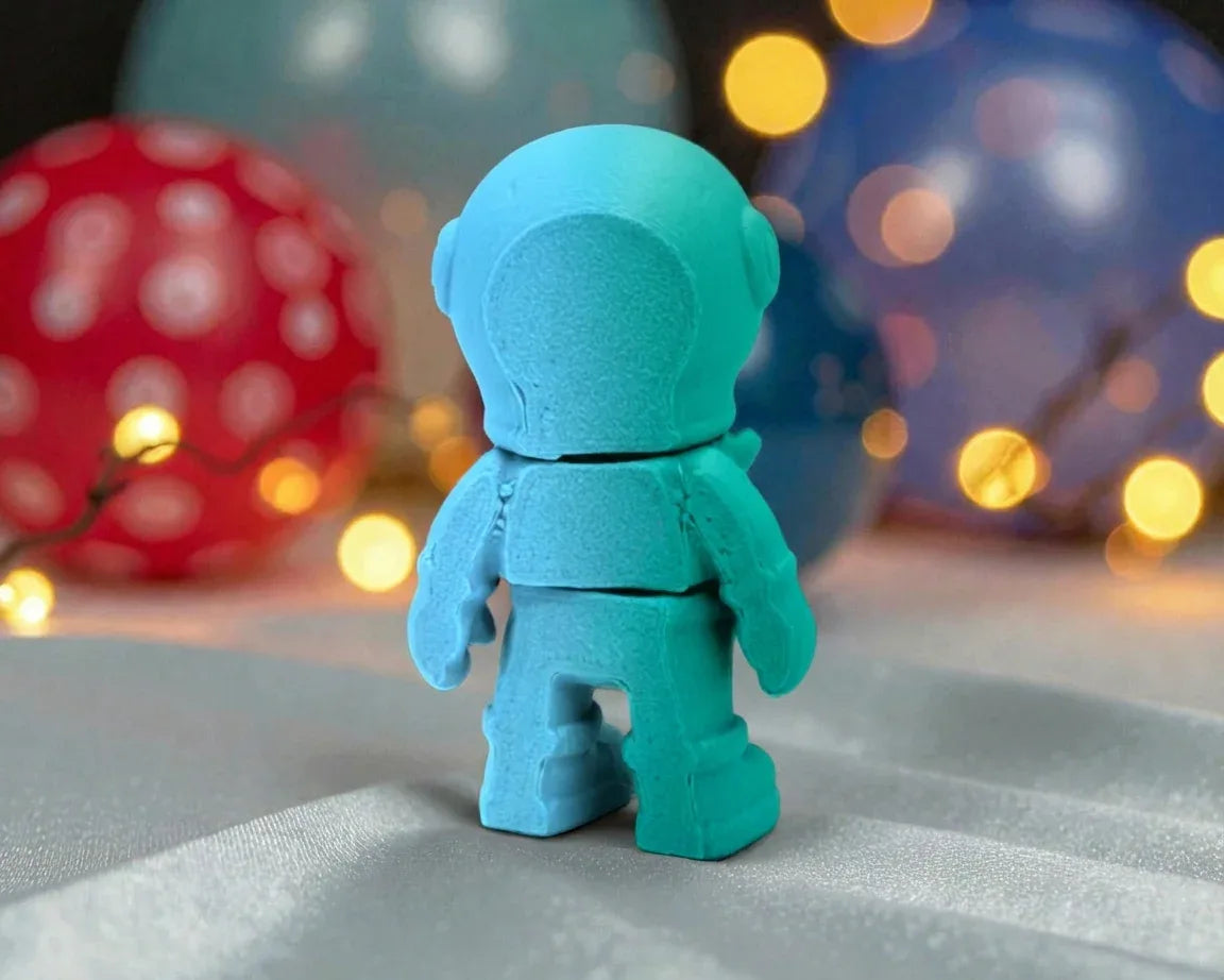 Tiny Skeleton Astronaut Silk Sapphire Forest - Back