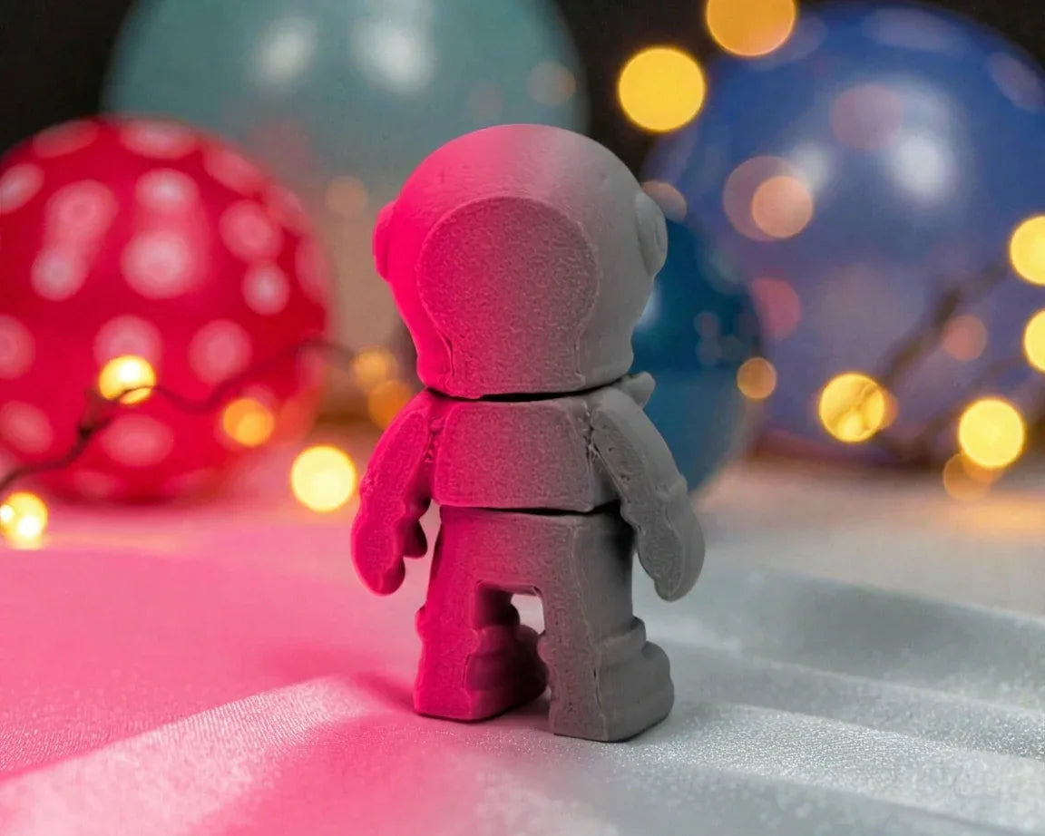 Tiny Skeleton Astronaut Silk Smokey Wine - Back