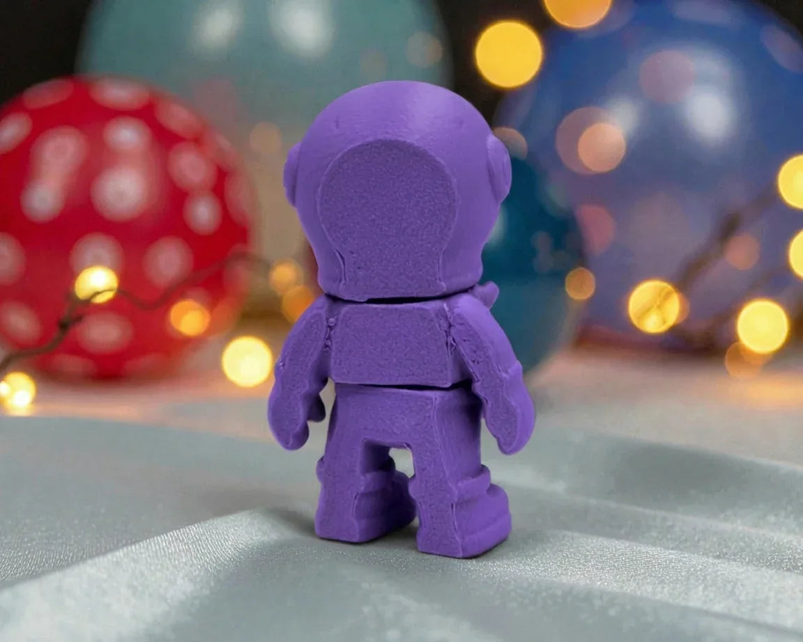 Tiny Skeleton Astronaut Silk Starling Purple - Back