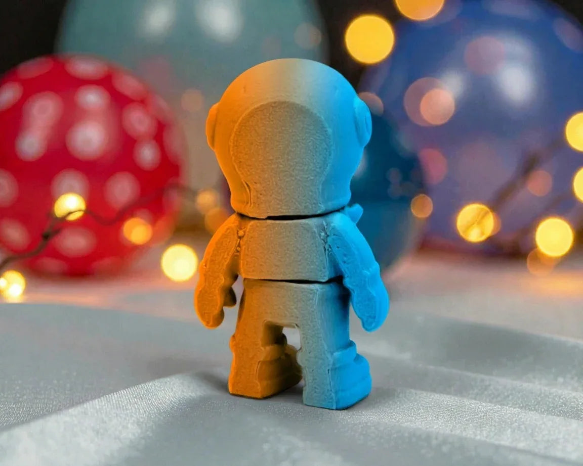 Tiny Skeleton Astronaut Silk Tropical Sunset - Back