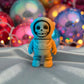 Tiny Skeleton Astronaut Silk Tropical Sunset - Front